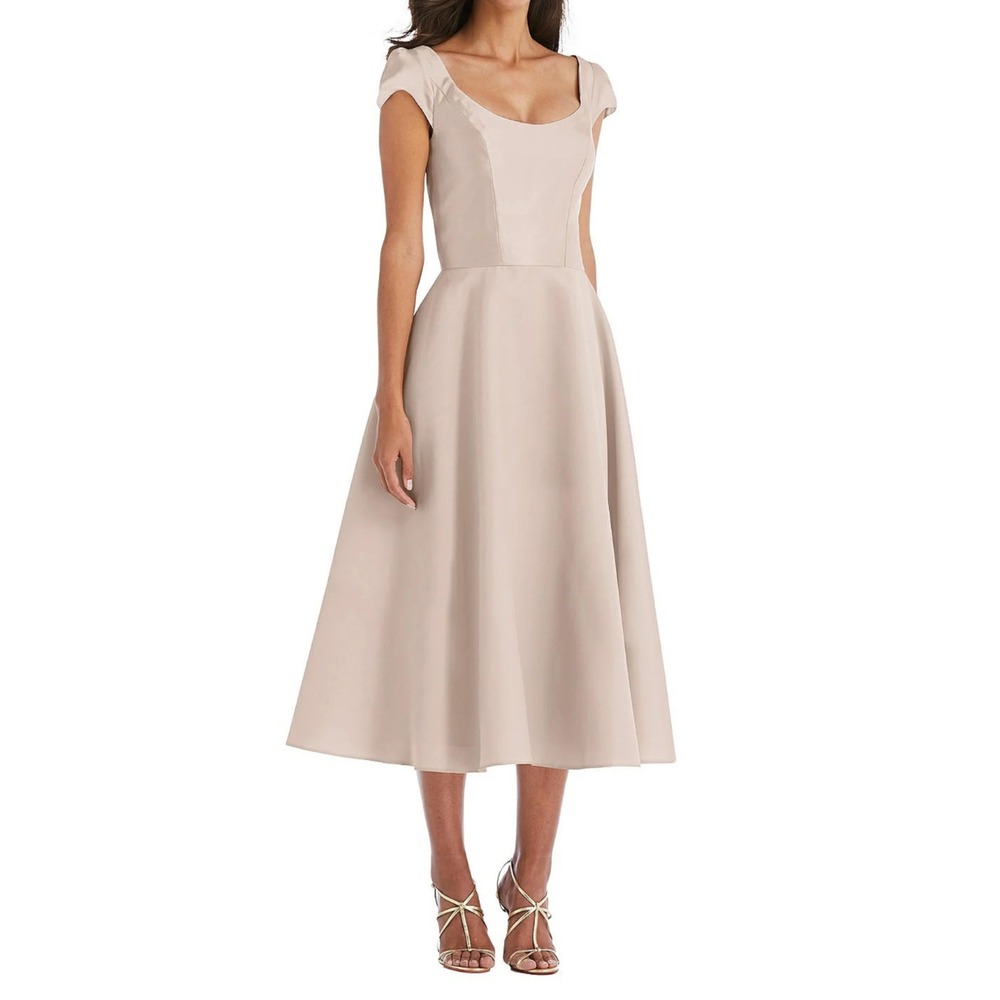 Elegant Cream Midi Dress